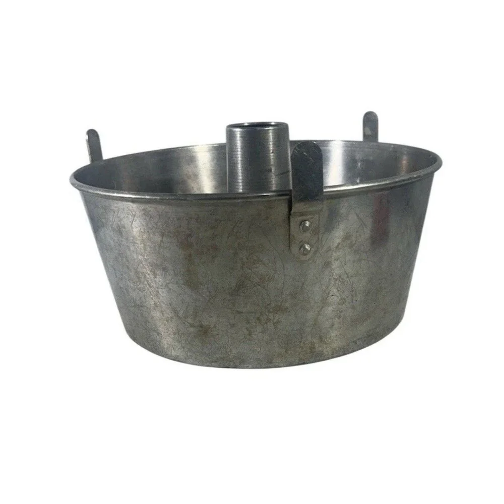 Aluminum Angel Food Cake Pan 10” Tube Cake Pan 3 Footed 2 Piece